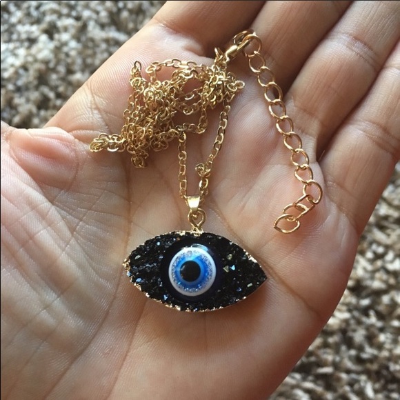 Evil Eye Druzy Necklace - Picture 3 of 8